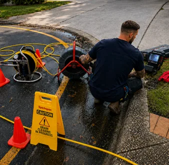 Repairing a burst drain pipe at a Brookvale home
